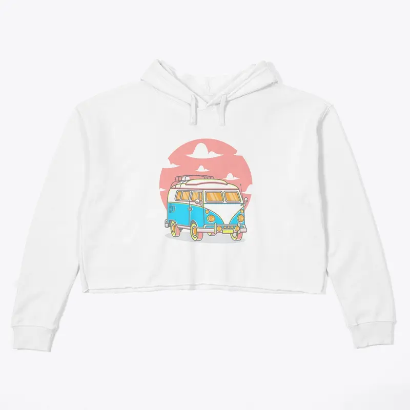 Bus Women's Crop Hoodie