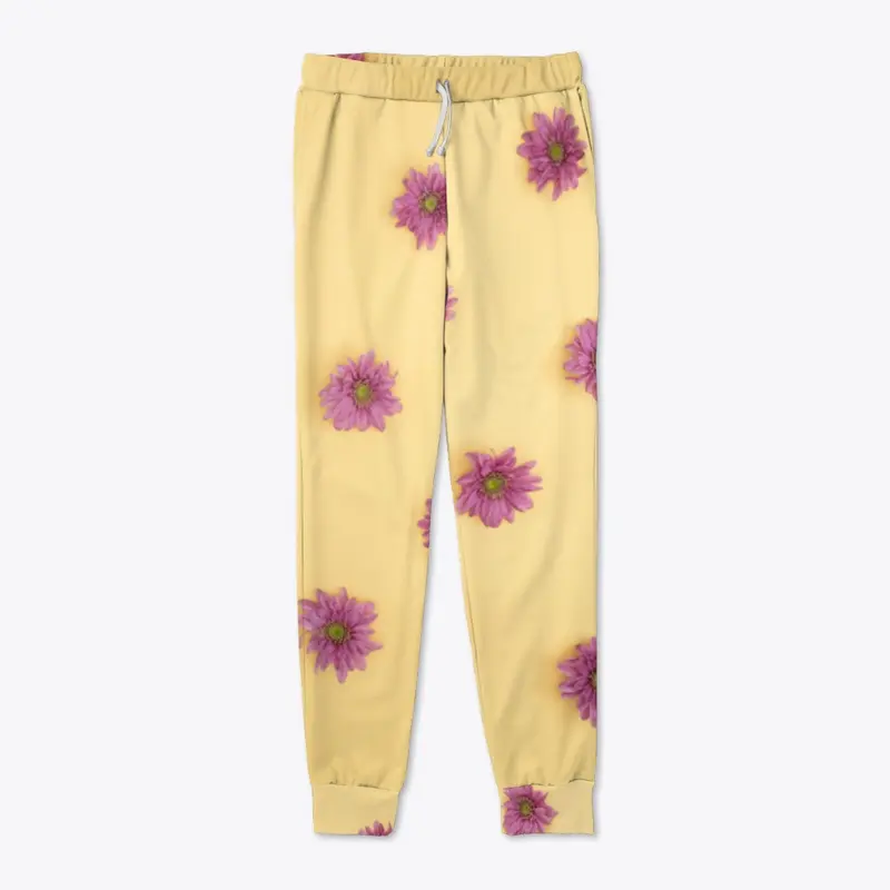 Purple Flower Print Joggers 