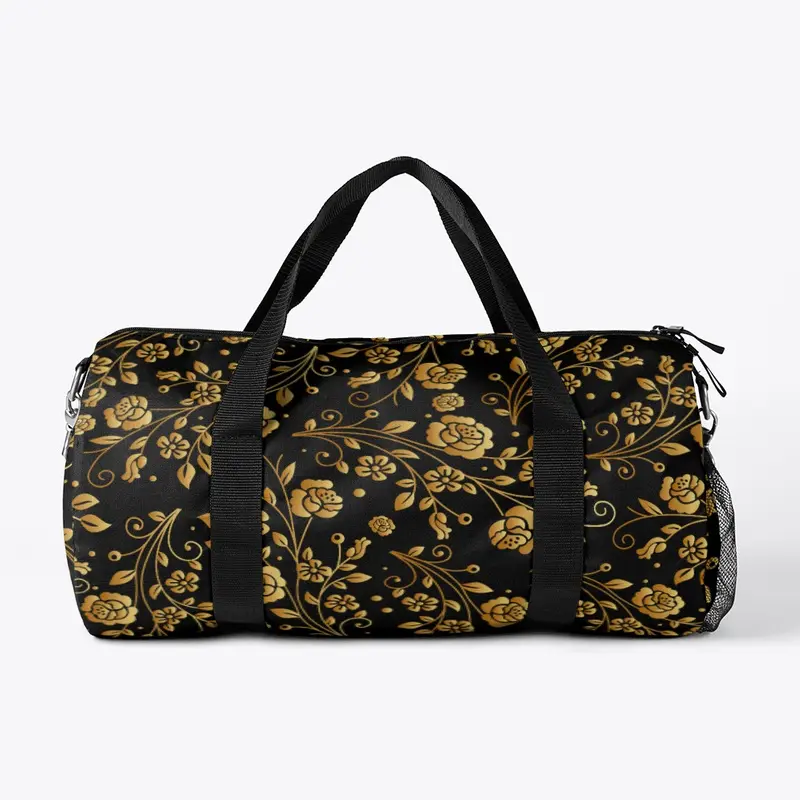 Duffle bag Black Floral