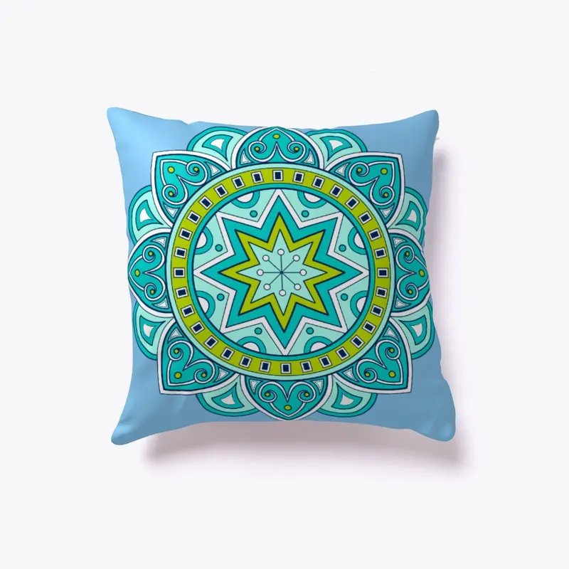 Traditional Indoor Pillow Light Blue