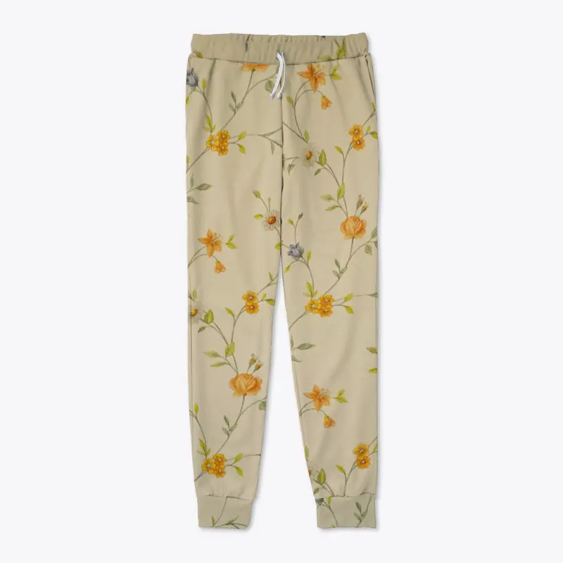 Simple Floral Printed Joggers