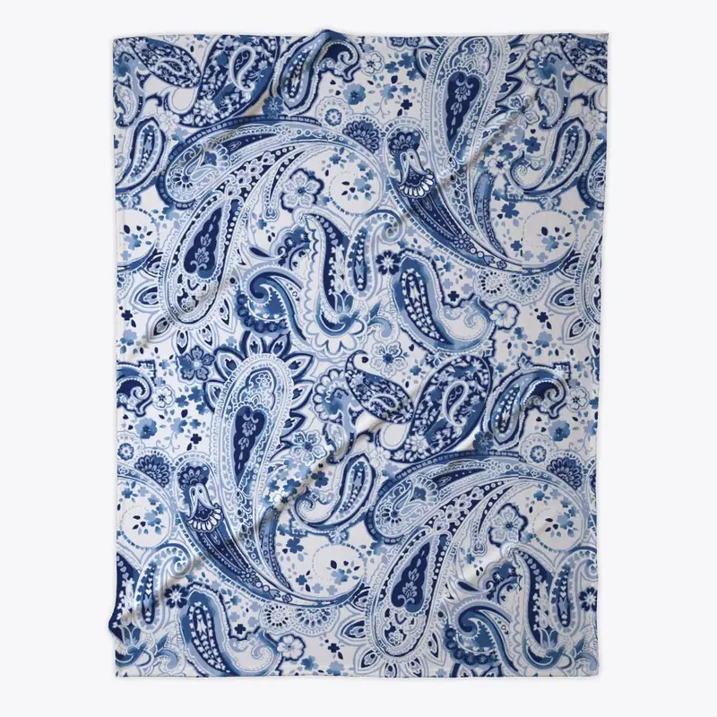 Fleece Blanket Blue Printed